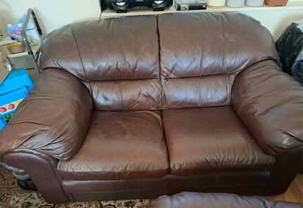 Photo of free 2x 2 Seater Leather Sofas (Ashburton SE25) #1