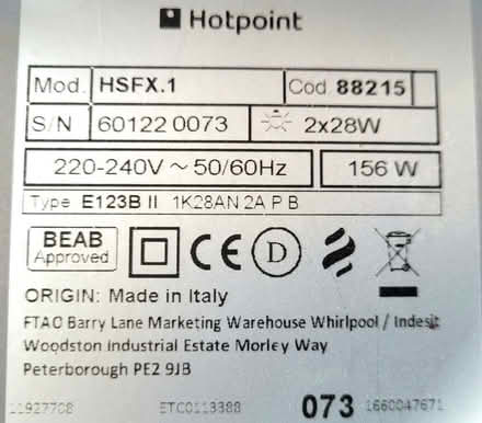 Photo of free Hotpoint kitchen extractor fan (Thatcham RG19) #2