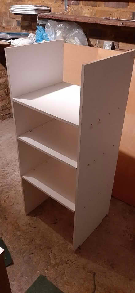 Photo of free White chipboard frame 3 x shelves (Worcester Park KT4) #3
