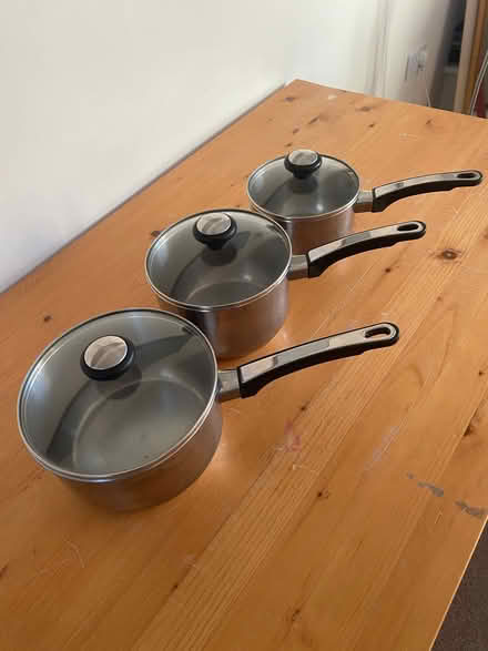 Photo of free Stainless Steel Saucepans (Harlow Fields DE22) #1