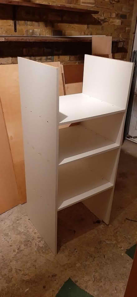 Photo of free White chipboard frame 3 x shelves (Worcester Park KT4) #1