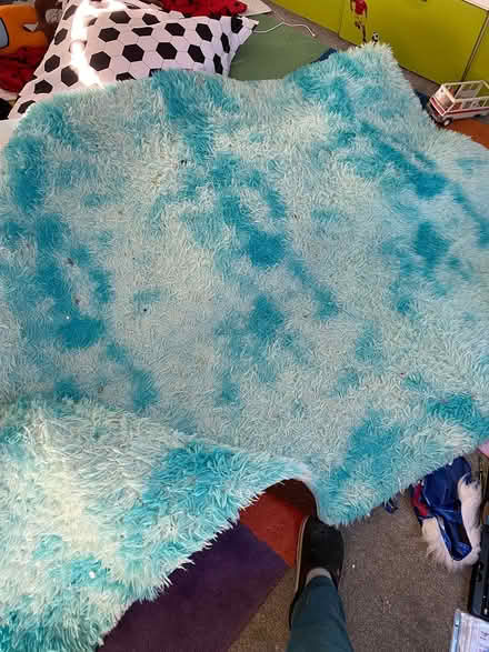 Photo of free Blue fluffy rug 160x200cm (Lytchett matravers) #1