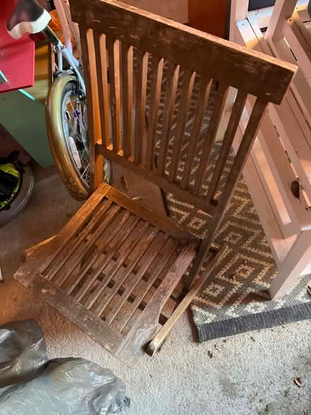 Photo of free 4 x foldable wooden garden chairs (CV100BF) #1