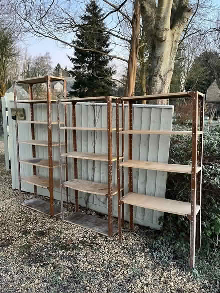 Photo of free 3 Large Metal shelving Units (Yelford OX29) #3