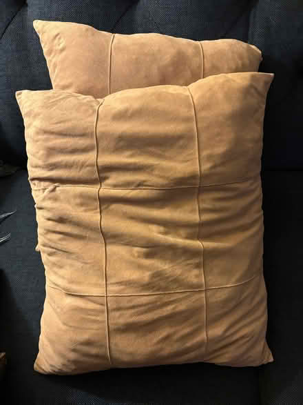 Photo of free Two faux suede throw pillows (Willow Glen) #1