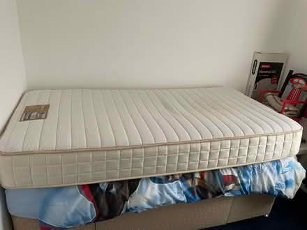 Photo of free Single bed mattress, complete with fire label (Brighton Hill RG22) #1