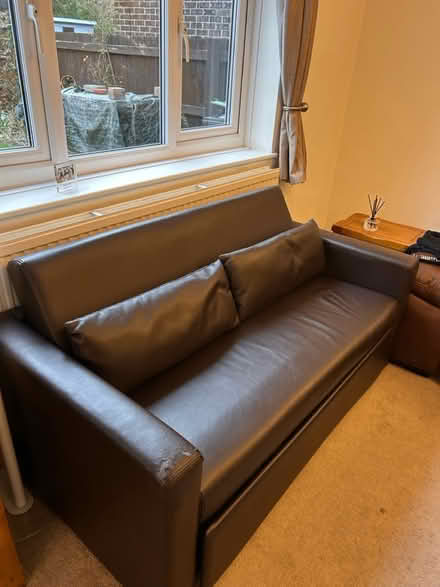 Photo of free Leather Two Seater Sofa Bed (DA12) #1