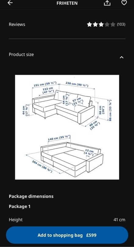 Photo of free Sofabed - Ikea Friheten (W8) #2