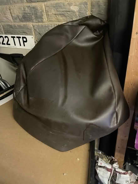 Photo of free Small brown leather bean bag (Jennyfield HG1) #1