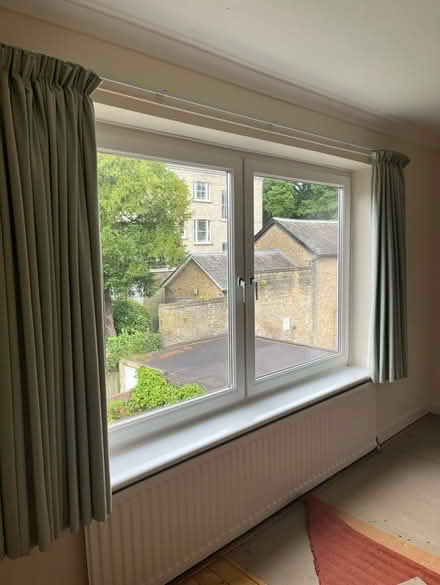 Photo of free Green Curtains - heavy with linen (SW15) #2