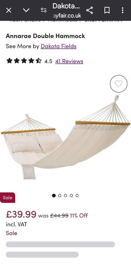 Photo of free Double hammock, new, unused (Warwick CV34) #1