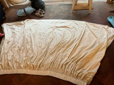 Photo of free Green Curtains - heavy with linen (SW15) #3