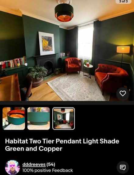 Photo of free Green / copper pendant shade (Brentford TW8) #3