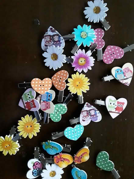 Photo of free Button hair clips x 27 (Oadby) #1