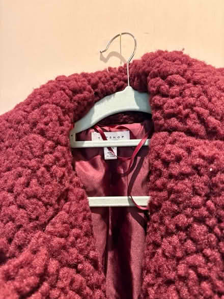 Photo of free Burgundy Topshop coat size 8 (E9) #2