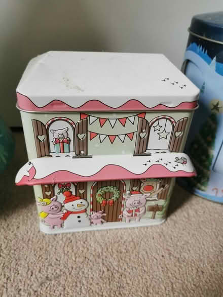 Photo of free 2x musical &1x Percy Pig Christmas biscuit tins (Bathwick) (North Road) #2