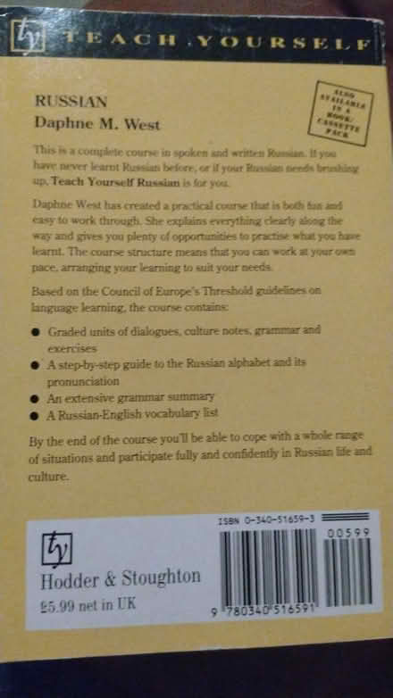 Photo of free Teach Yourself Russian Book (Havant PO9) #2