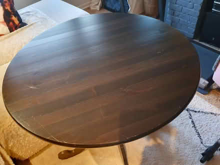 Photo of free Black Wooden Bstro Dining Table (RG23 Winklebury) #1