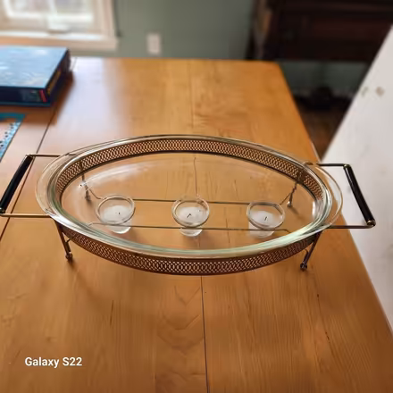 Photo of free Pyrex chafing dish and stand (14 & Farmington) #1