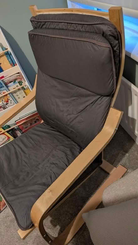 Photo of free Dark gray chair and footstall (Wadsley S6) #2