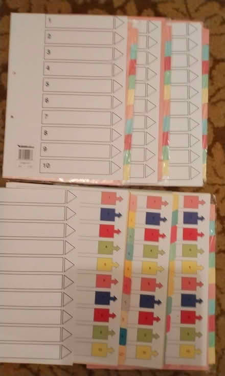 Photo of free File organisers - 10 dividers (Barford CV35) #1