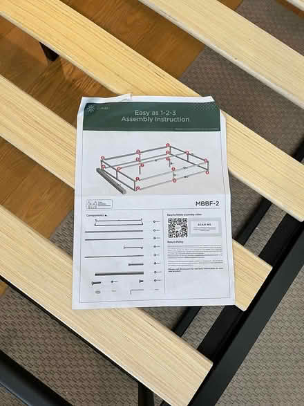 Photo of free Double Black Metal Bed Frame (NW8) (Marylebone NW8) #2
