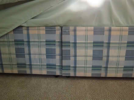 Photo of free Double bed and pine headboard (Burnbanks CA10) #1