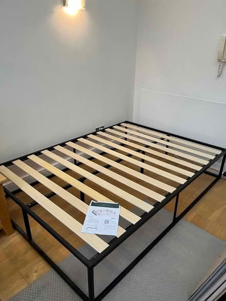 Photo of free Double Black Metal Bed Frame (NW8) (Marylebone NW8) #1