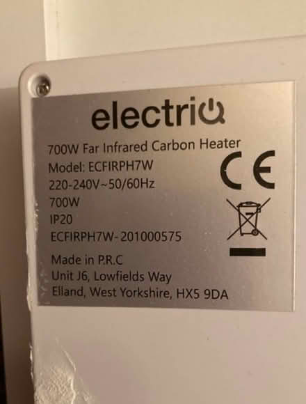 Photo of free Wall-mount electric radiator (Womersley Rd N8) #3