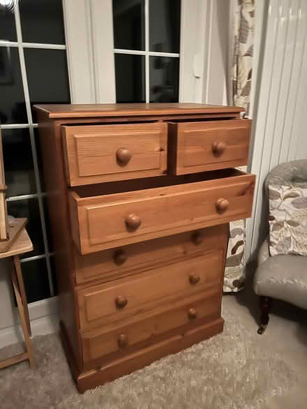 Photo of free Local craftsman made solid pine chest of drawers (Burton Joyce NG14) #1