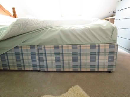 Photo of free Double bed and pine headboard (Burnbanks CA10) #3