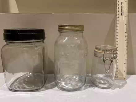 Photo of free 3 Glass Storage Jars (New Malden KT3) #1