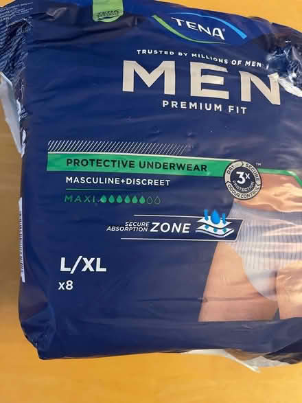 Photo of free Tena men’s pants and pads (IG10 high beech) #1
