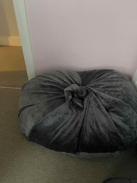 Photo of free Grey velvet beanbag (CR2 South Croydon) #1
