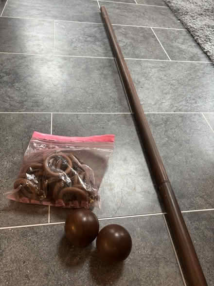 Photo of free Brown wooden curtain pole (Brownswood, MK7) #1