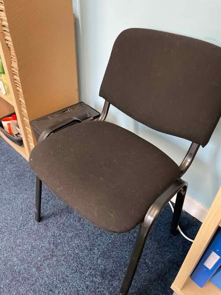 Photo of free 4 black padded office chairs (Govanhill, G42) #1