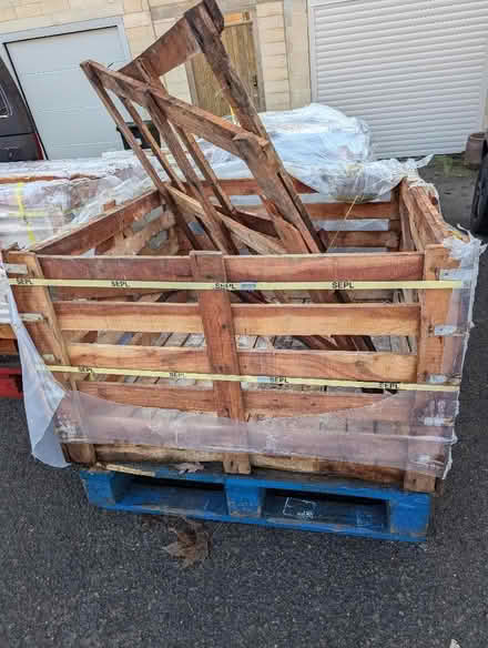 Photo of free Blue Pallet and/or Wooden Crate (Weston Park) #1