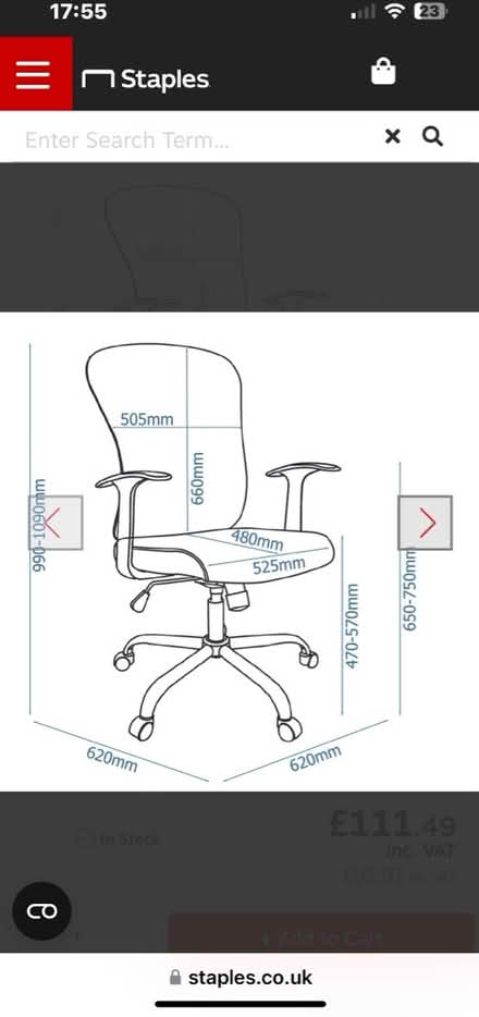 Photo of free Staples office chair (The Meadows, Notts) #2