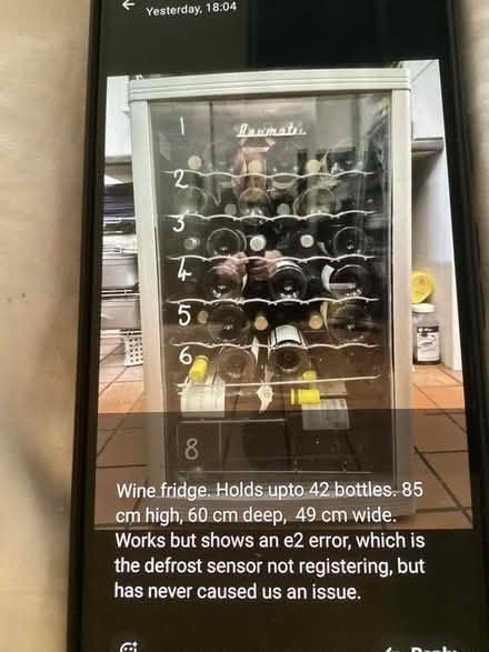 Photo of free Wine fridge (Braughing SG11) #1