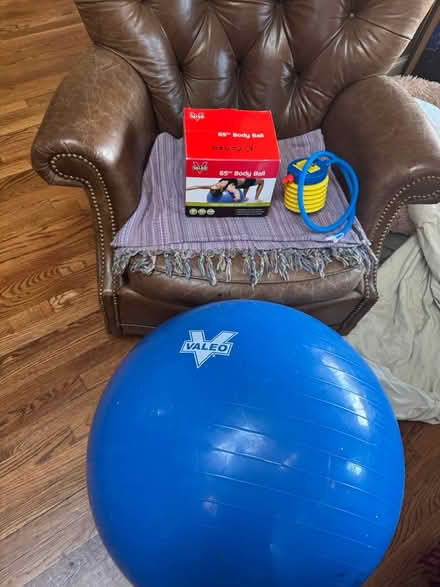 Photo of free Yoga ball and pump (Grove road natick) #1