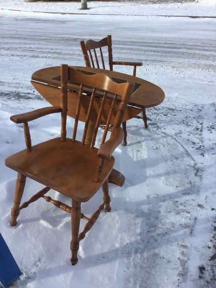 Photo of free Drop leaf table with 2chairs (Riverside South) #2