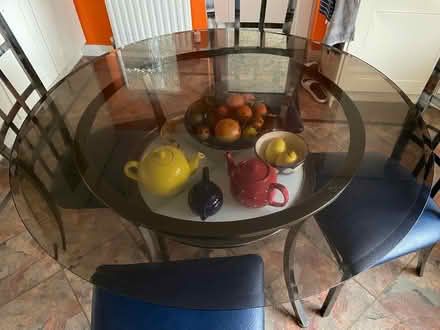 Photo of free Circular Glass table & four chairs (BN44) #2