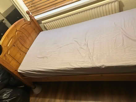 Photo of free solid pine single bed / mattress (moston M40,) #1