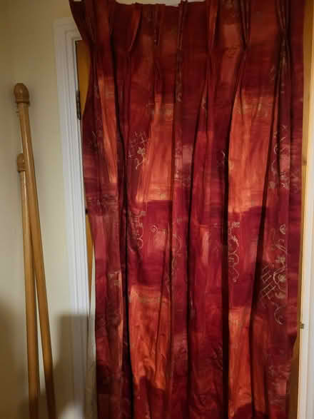 Photo of free 2 pairs curtains + 2 wooden poles (Ballinhassig) #1
