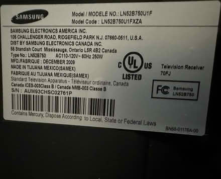 Photo of free Samsung 52 Inch TV (Long Island City) #3