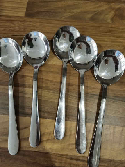 Photo of free 5 stainless steel soup spoons (CR4 Mitcham) #1
