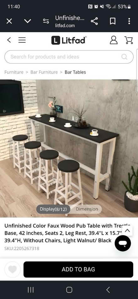 Photo of Bar table (Chichester) #1