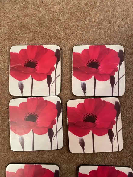 Photo of free Red flower coasters (Formby L37) #4