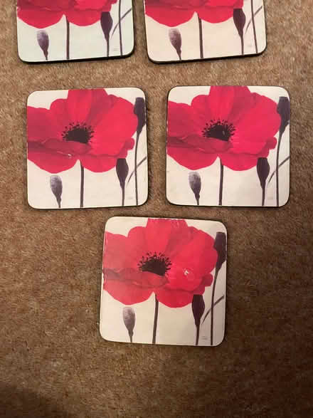 Photo of free Red flower coasters (Formby L37) #3