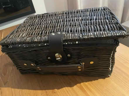 Photo of free Dark brown wicker hamper (201 Streatham High Road) #1